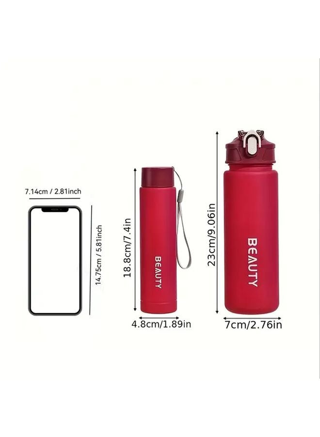 Rose Red 260ml Portable Anti Fall Plastic Water Cup for Office Outdoor Sports - Image 4